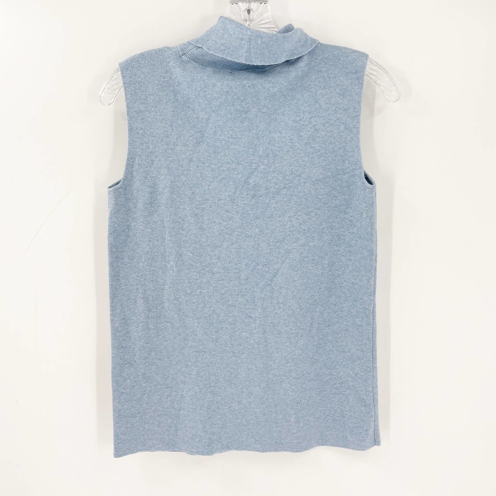 Talbots Turtleneck Knit Tank Top Light Blue